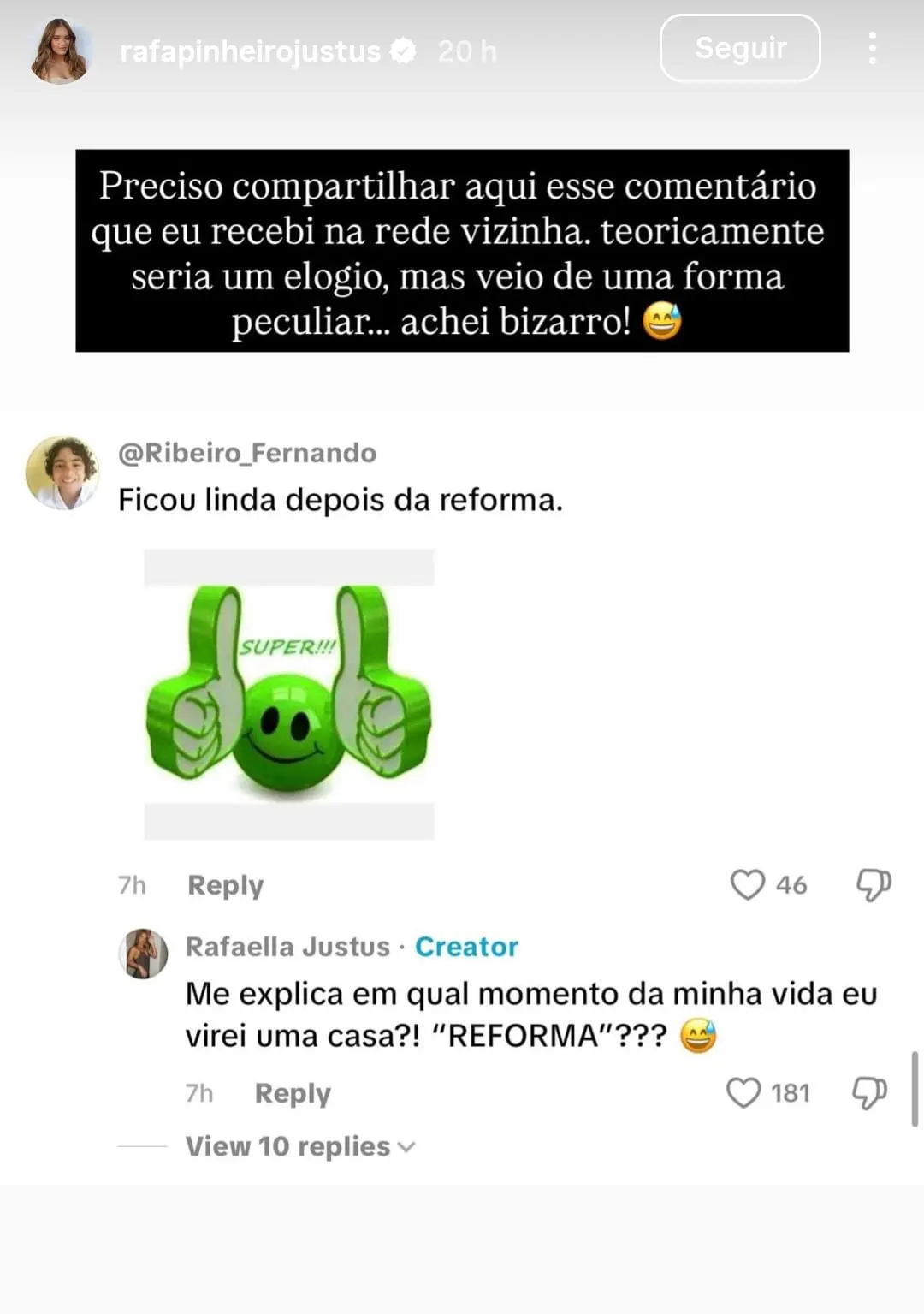 Rafa Justus rebate seguidor (Foto: reprodução/Redes Sociais)
