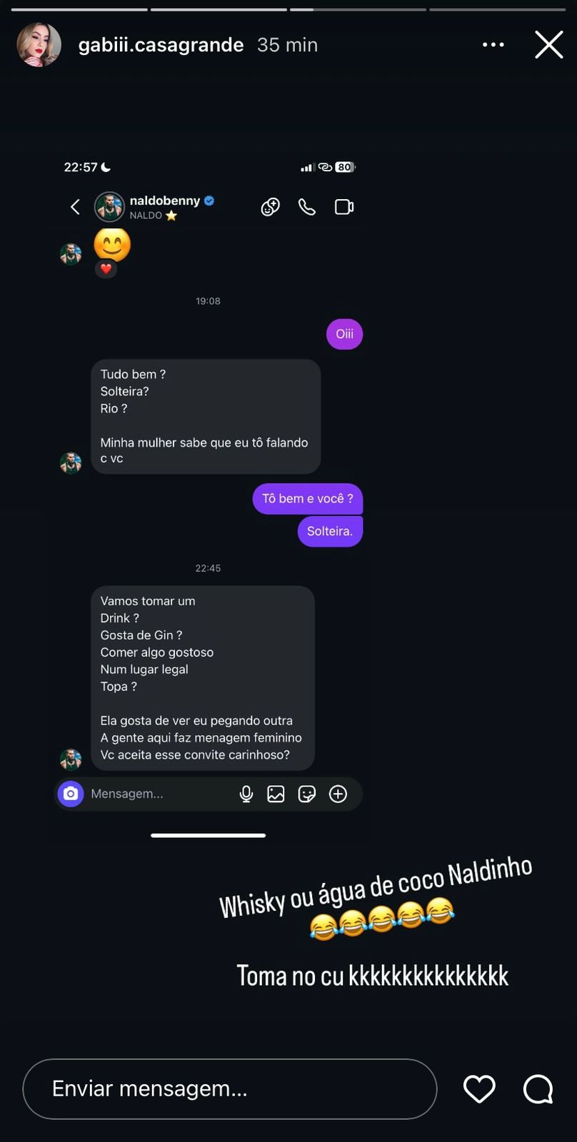 Conversa divulgada por Gabi Casagrande