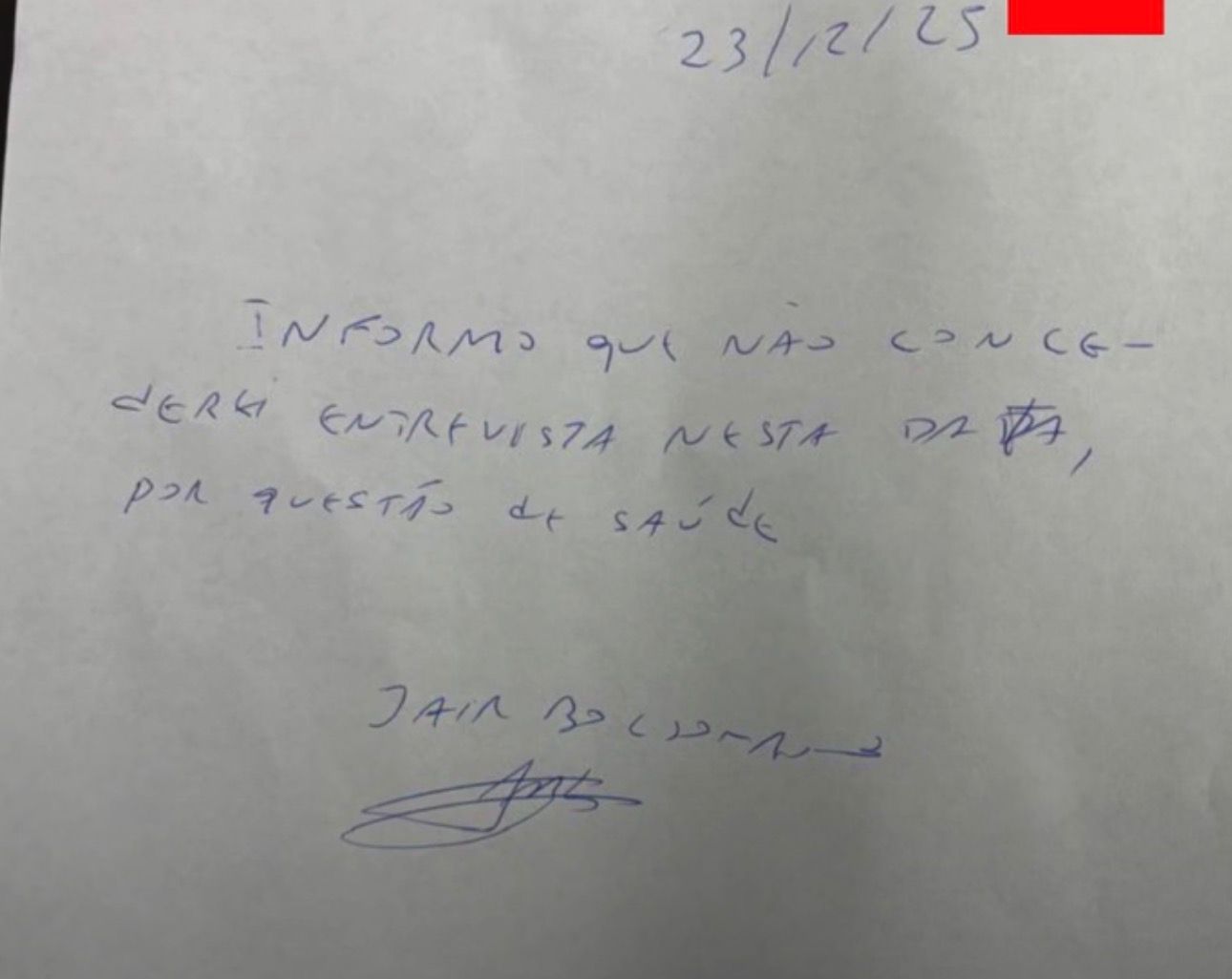 Bolsonaro cancela entrevista autorizada por Moraes - Foto: reprodução/Metrópoles