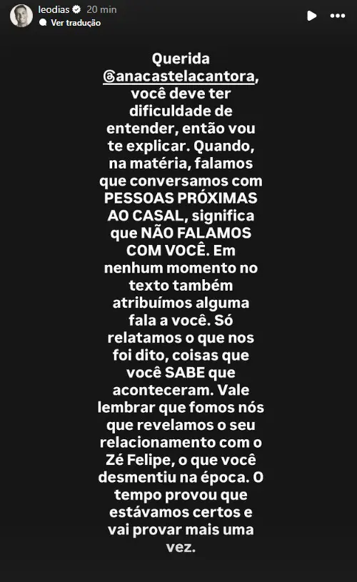 Leo Dias rebate (Reprodução/Redes Sociais)