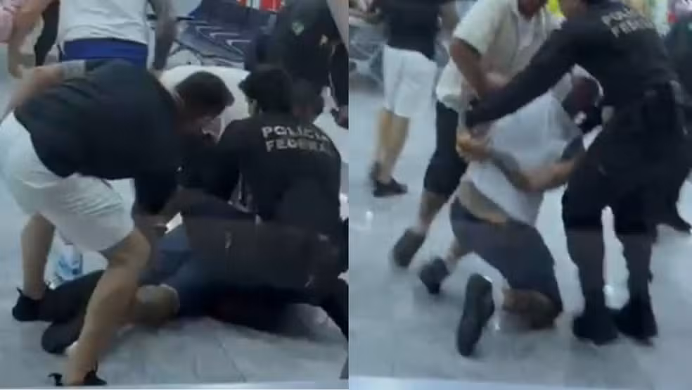 Homem detido no aeroporto (Reprodução)