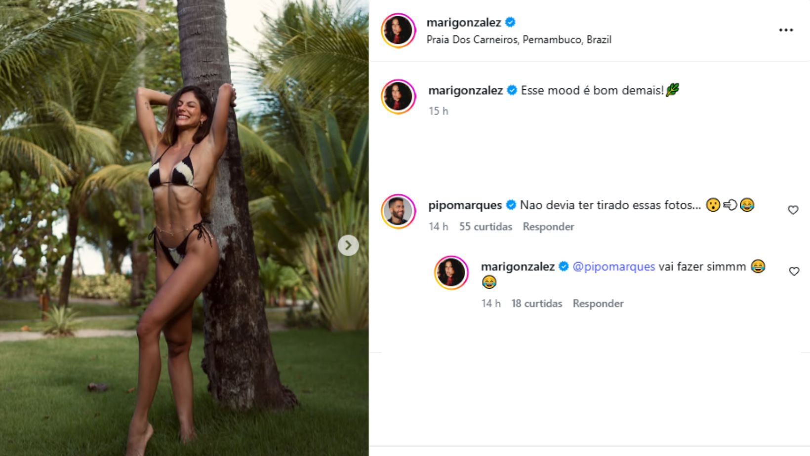 Comentário de Pipo em publicação de Mari 