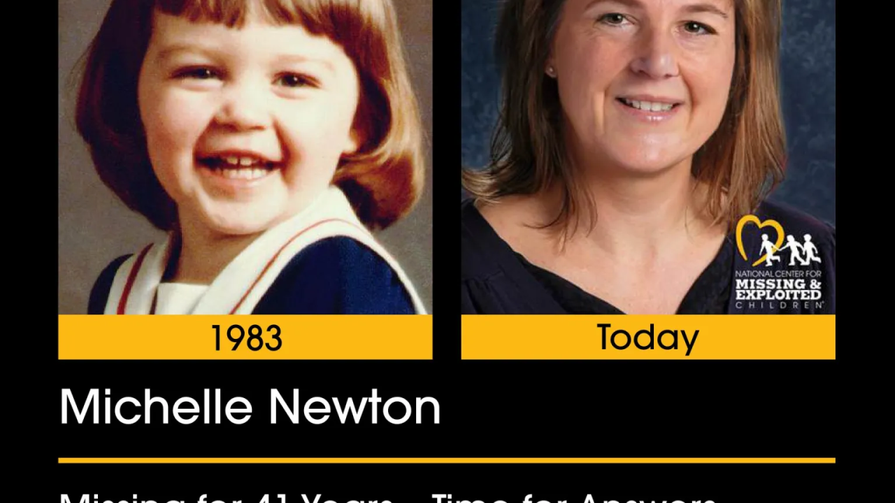 Antes e depois de Michelle Newton II Foto: National Center for Missing & Exploited Children/Reprodução
