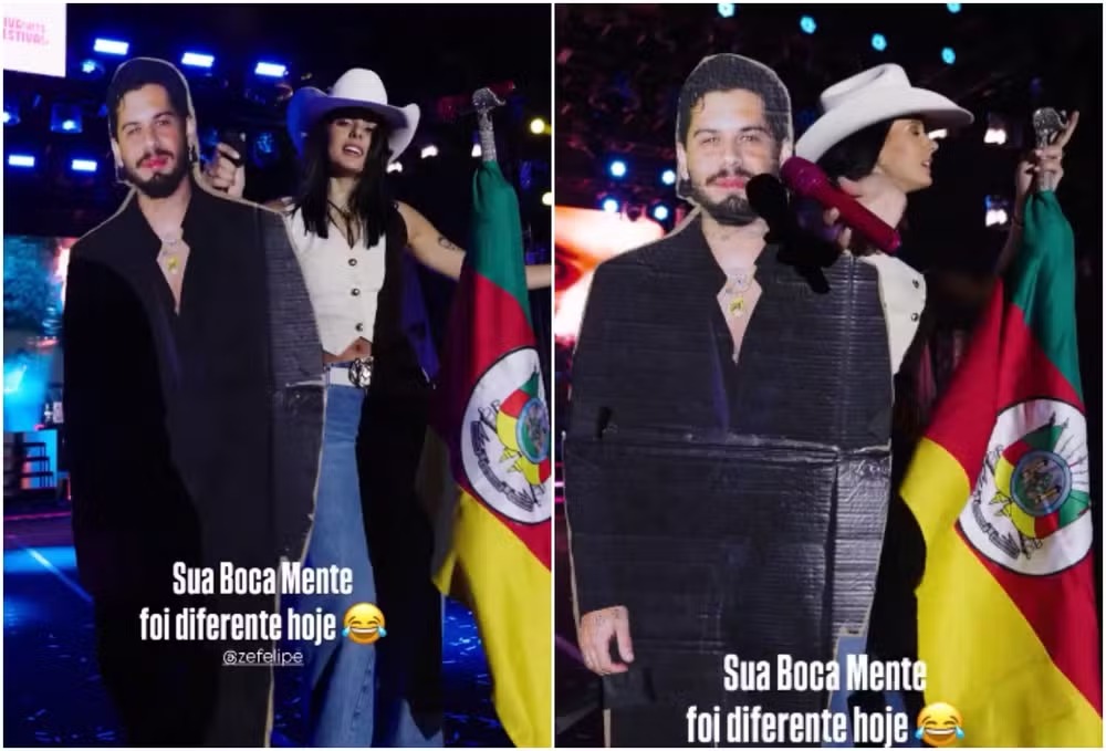 Zé Felipe 'dorme' ao lado de Ana Castela de forma inusitada (Foto: Reprodução/Redes sociais)