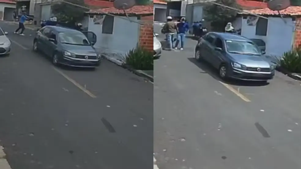 Homens são assassinados em casa na Zona Leste de Teresina — Foto: Reprodução / Câmera de segurança