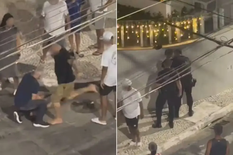 Adolescente de 16 anos leva chute na cabeça após tentar roubar correntinha em Praia Grande, SP  (Foto: Redes Sociais)