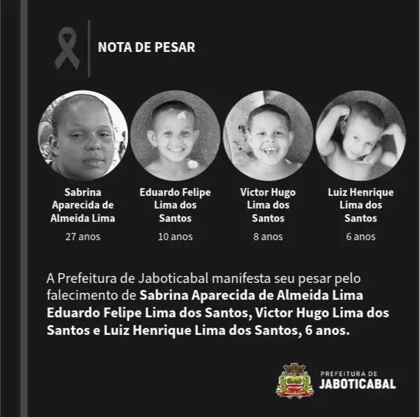Prefeitura decreta luto após marido matar esposa e três filhos (Foto: Reprodução/Redes sociais)