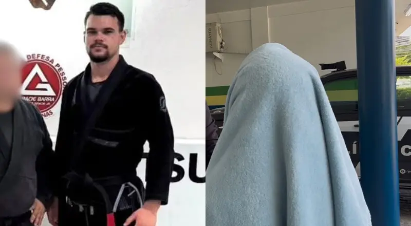 Lutador de Jiu-Jitsu e vítima (Reprodução/Divulgação)