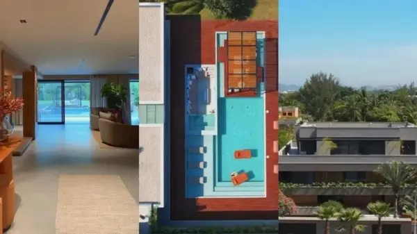 Casa de Paolla Oliveira e Diogo Nogueira  (Foto: Reprodução/Instagram/@auroragreiarquitetura/@brescianifotoarq)