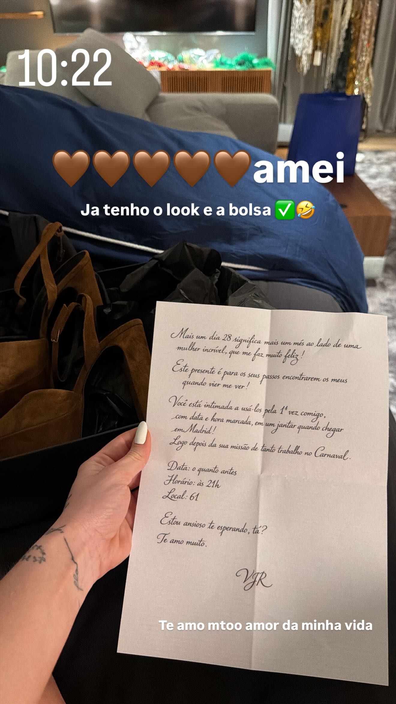 Veja o mimo que Virginia recebeu de Vini Jr (Foto: Redes Sociais)