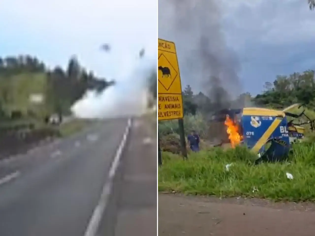 Câmera flagra momento em que carro-forte explode em rodovia do interior de SP; vídeo