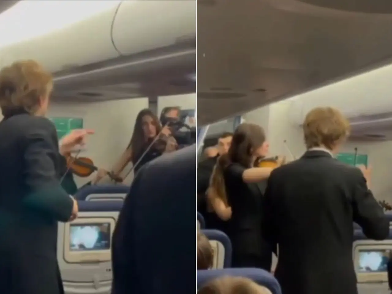 Inusitado: orquestra faz apresentação no meio do voo e emociona passageiros