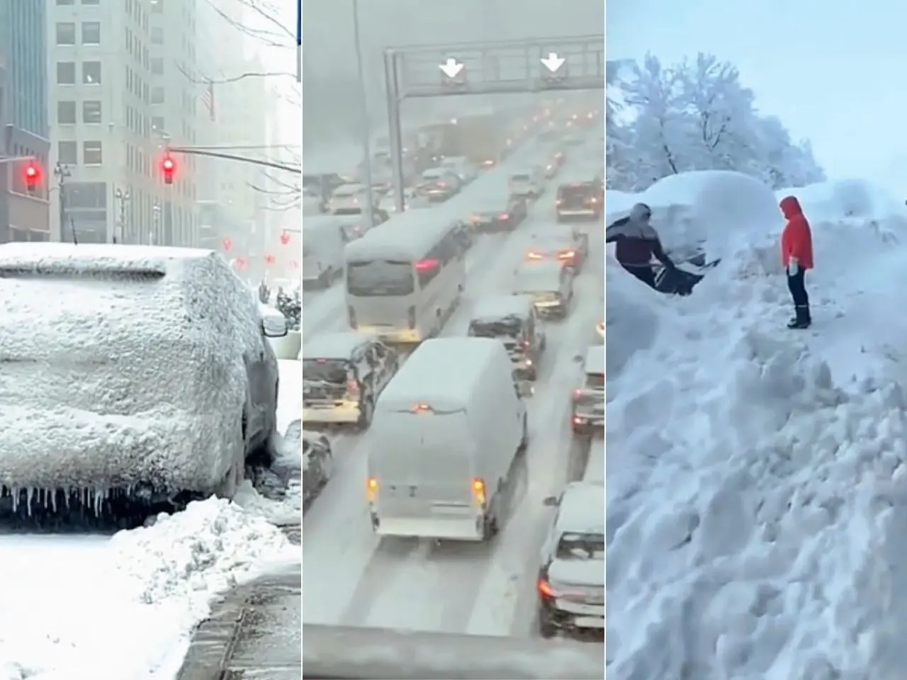 Veja novas imagens da tempestade de inverno nos EUA; estados decretam emergência. Reprodução: redes sociais