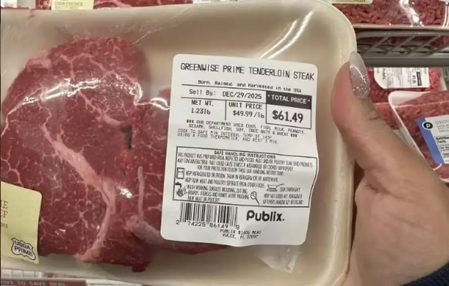 Preço de carne em supermercado dos EUA viraliza nas redes sociais