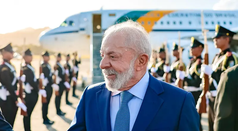Lula durante chegada ao Aeroporto Panamá Pacífico - Ricardo Stuckert/ PR