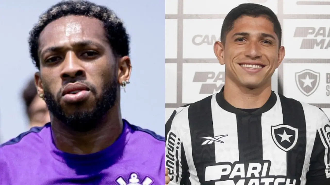 José Martinez, à esquerda, e Jefferson Savarino, à direita. (Reprodução / Divulgação SCCP / Botafogo)