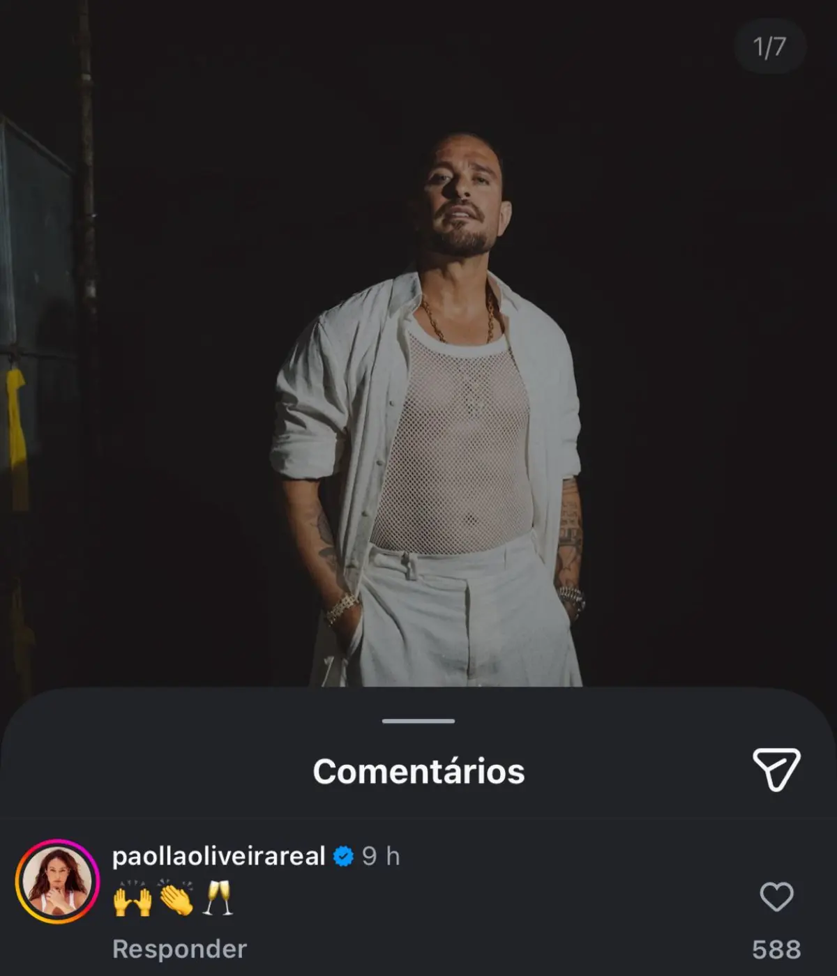 Comentário  de Paolla Oliveira (Redes Sociais)
