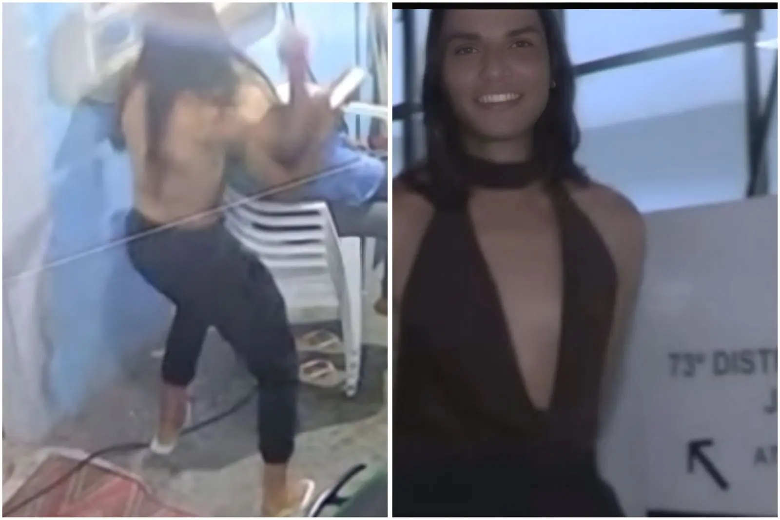 Mulher trans mata jovem com filho no colo e ri no momento da prisão (Foto: Reprodução/SBT)