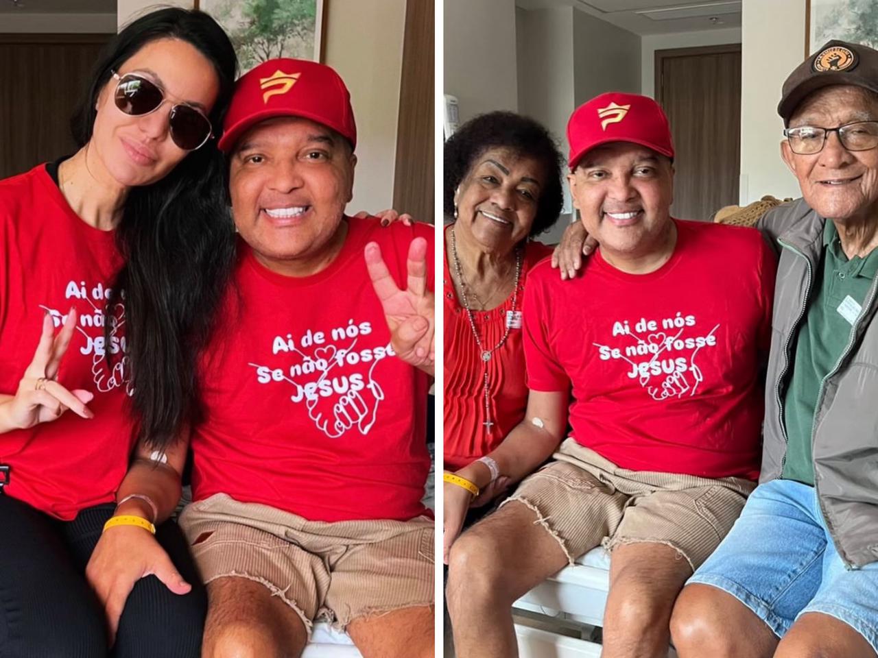 Fábio Beça no hospital com familiares
