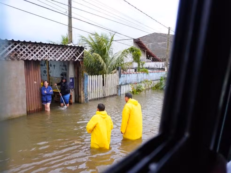 Chuvas forte em Mongaguá (Reprodução/Prefeitura de Mongaguá)