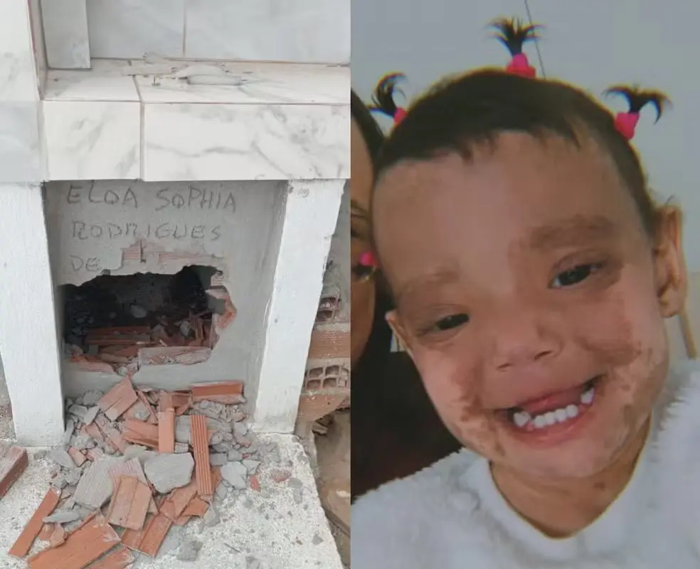 Corpo de criança é encontrado fora do túmulo em cemitério (Foto: Reprodução)