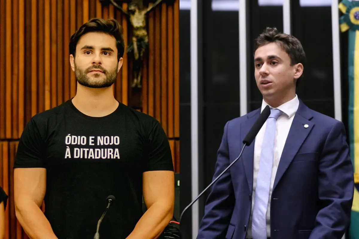 Sobrinho de Dilma manda recado para Nikolas Ferreira: 'Esse chupeta precisa ser cassado' (Foto: Reprodução/redes sociais | Divulgação/Câmara dos Deputados)