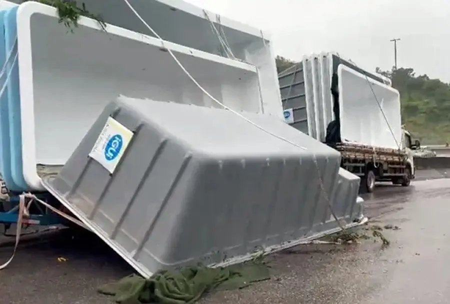 Homem morreu enquanto descarregava piscinas (Foto: Reprodução)