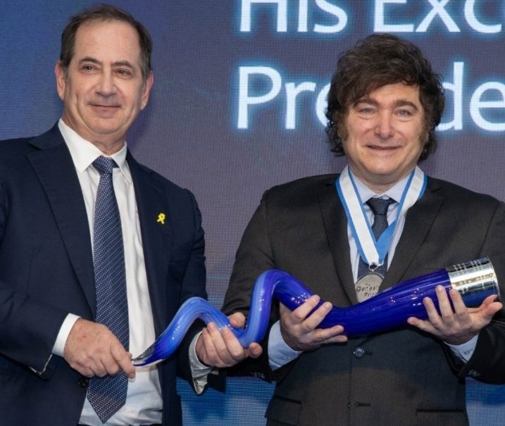 Javier Milei recebeu Prêmio Genesis em 2025 (Foto: Reprodução / Redes Sociais)