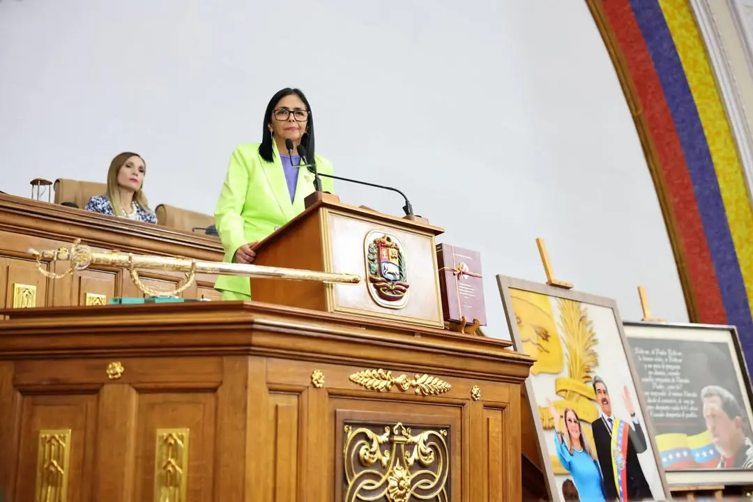 Presidente interina da Venezuela diz estar 'farta' da pressão dos EUA: 'Chega de ordens' (Foto: Reprodução/Redes sociais)