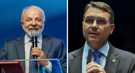 Flávio aparece em vantagem contra Lula (Fotos: Ricardo Stuckert / PR & Reprodução)