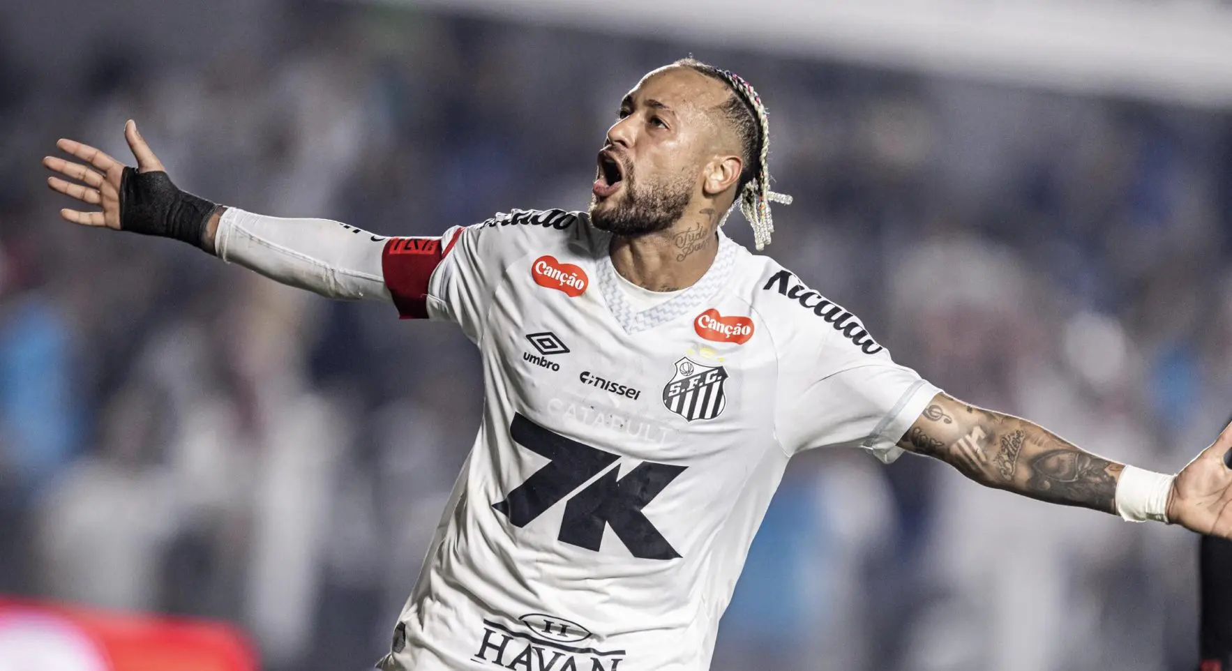 Neymar diz que pode encerrar a carreira ao fim da temporada, mas afirma que decisão será tomada com calma Foto: Reprodução/Santos.