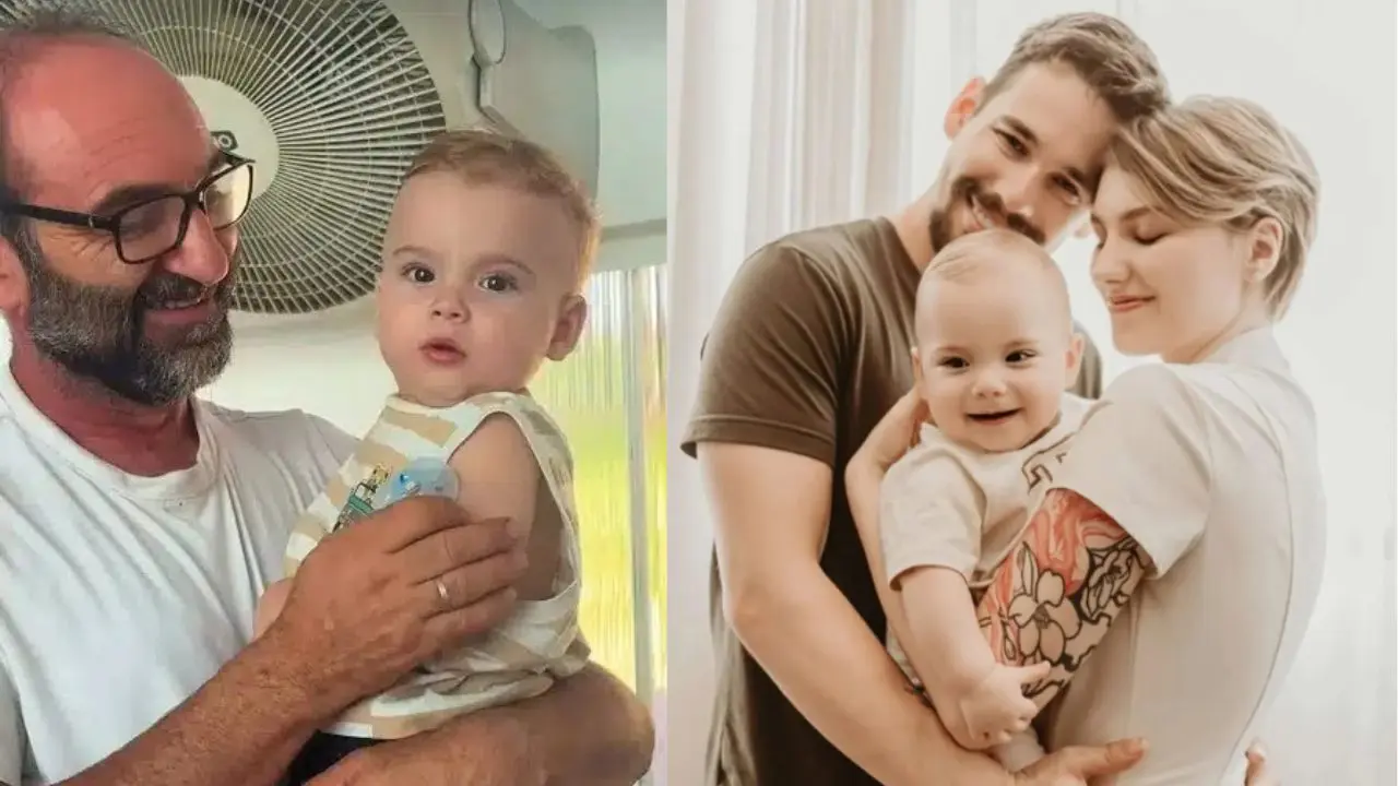 Pai de Isabel de com o neto (Reprodução/Redes Sociais)