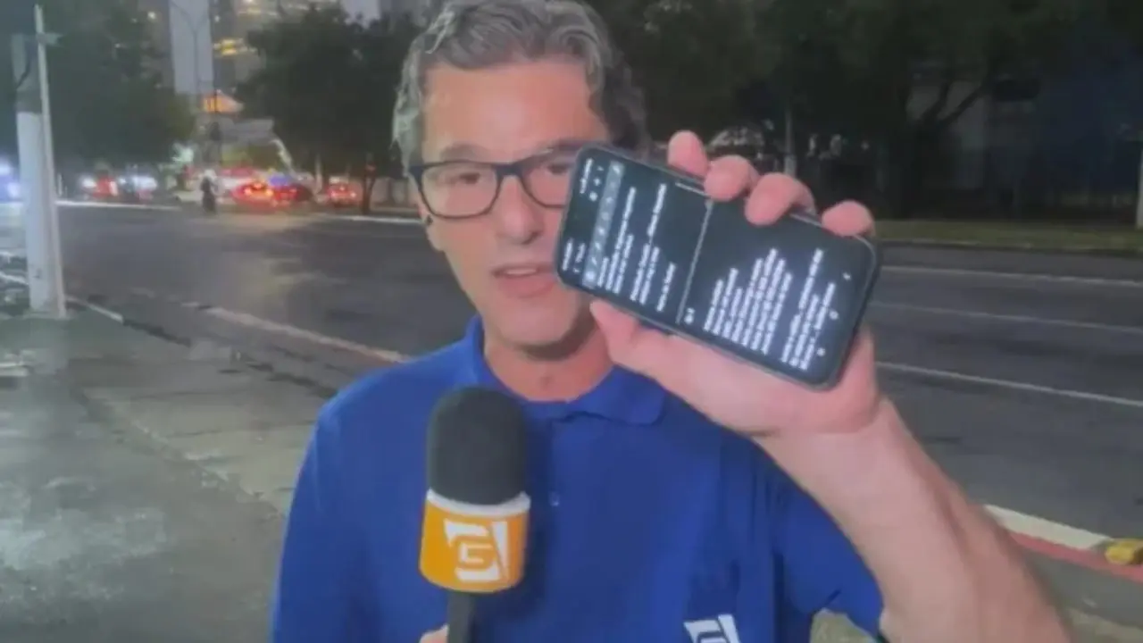 Repórter sofre tentativa de assalto (Reprodução/Redes Sociais)
