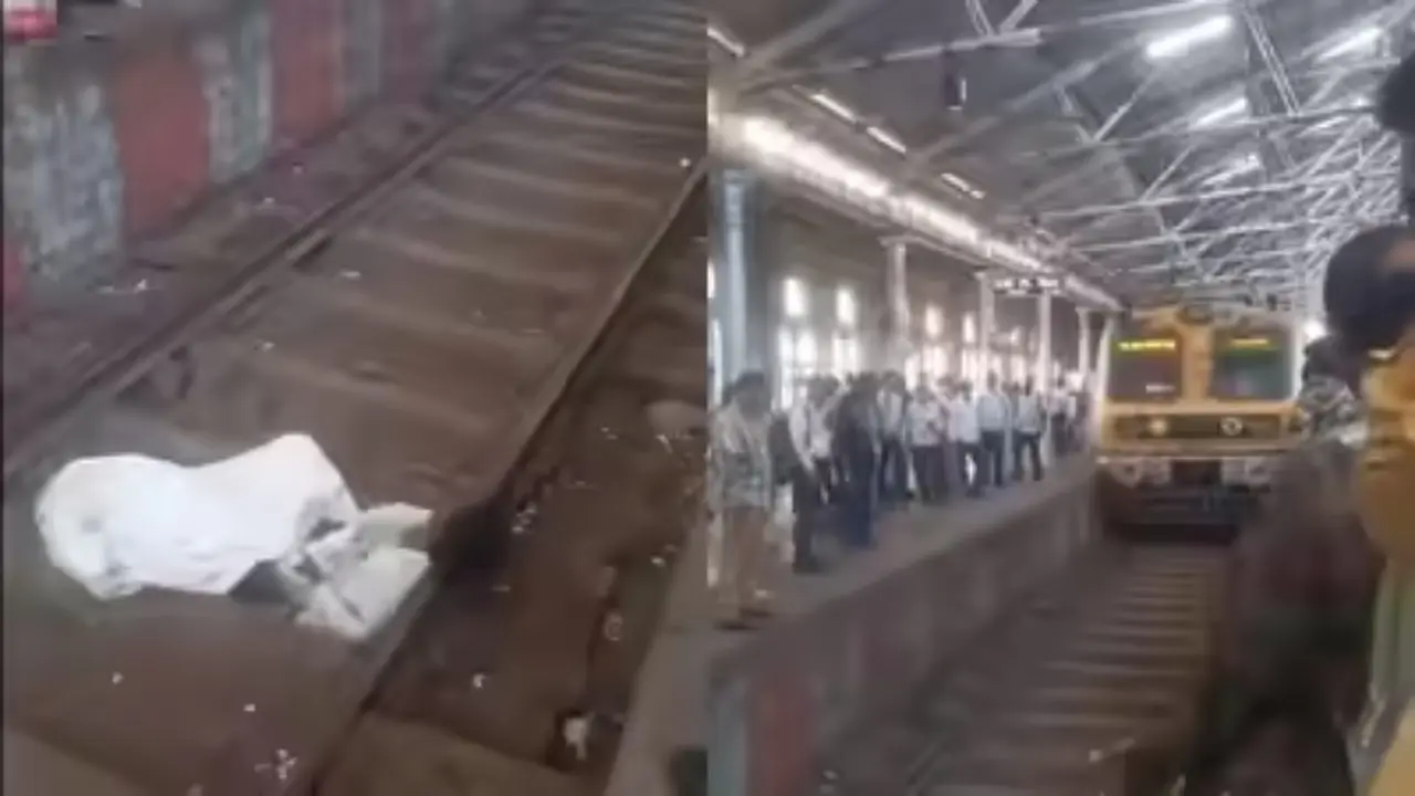 Homem dormindo em ferroviária na Índia (Foto: Reprodução)