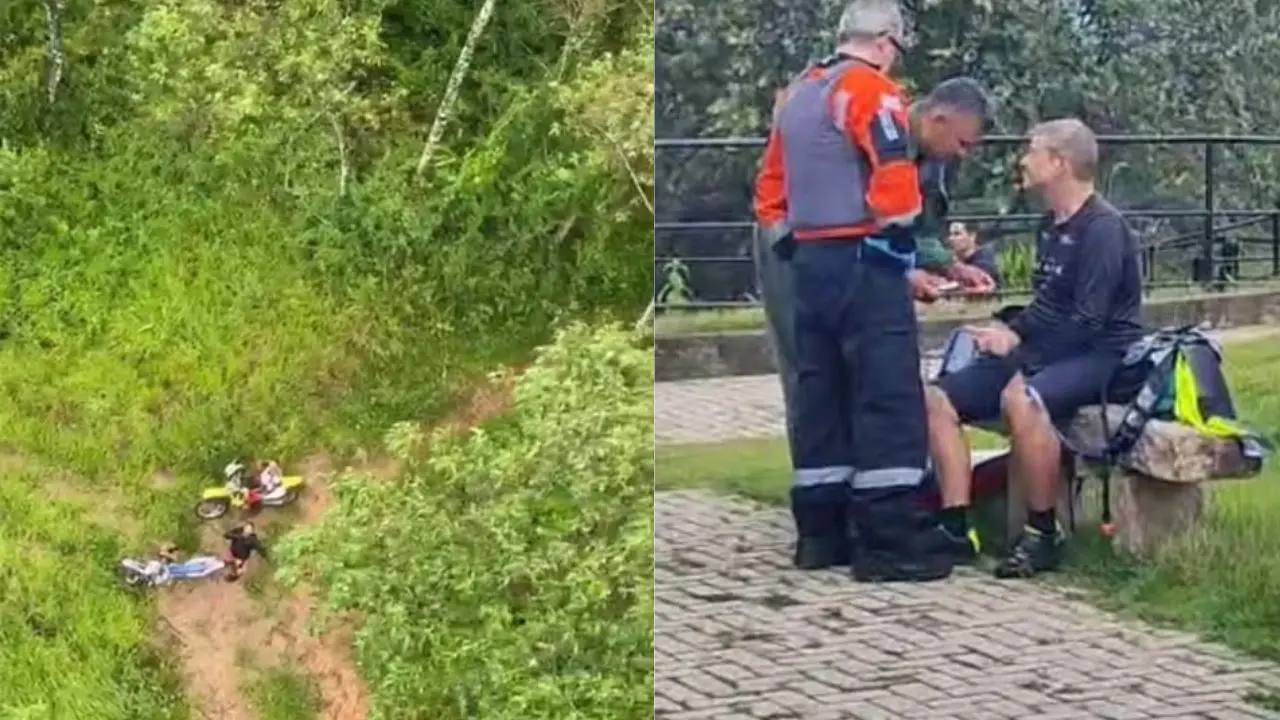 Ciclista é resgatado após se perder em trilha (Foto: Reprodução)