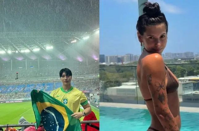 Influenciador coreano que 'xavecou' Ana Castela surge no Carnaval do Brasil (Foto: Redes Sociais)