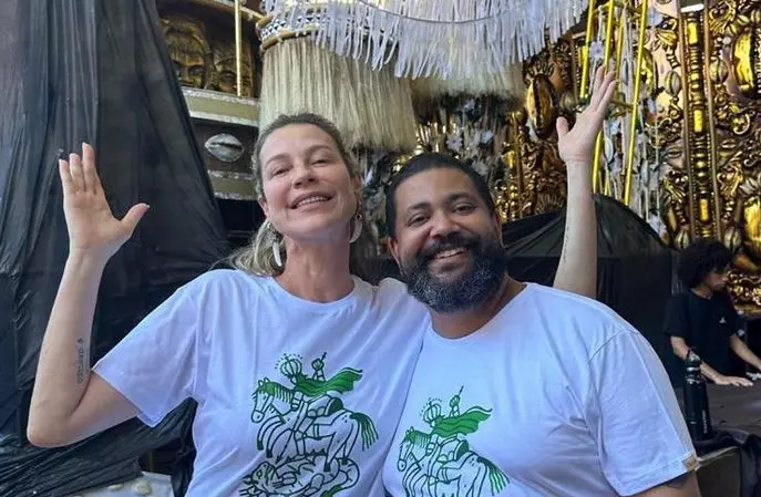 Luana Piovani ao lado de diretor da Império Serrano (Foto: Redes Sociais)