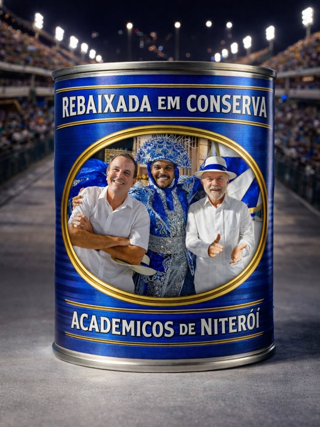 Lula, Eduardo Paes e mestre-sala da Acadêmicos de Niterói (Foto: Reprodução)