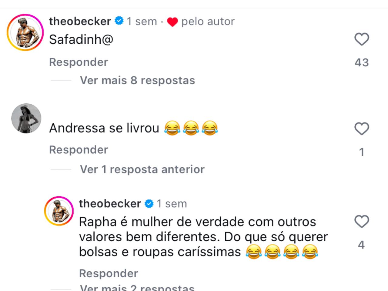 Theo rebate seguidora nas redes sociais || Reprodução: Instagram 