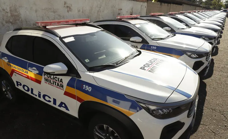 Carros da polícia. Foto: Cristiano Machado / Imprensa MG