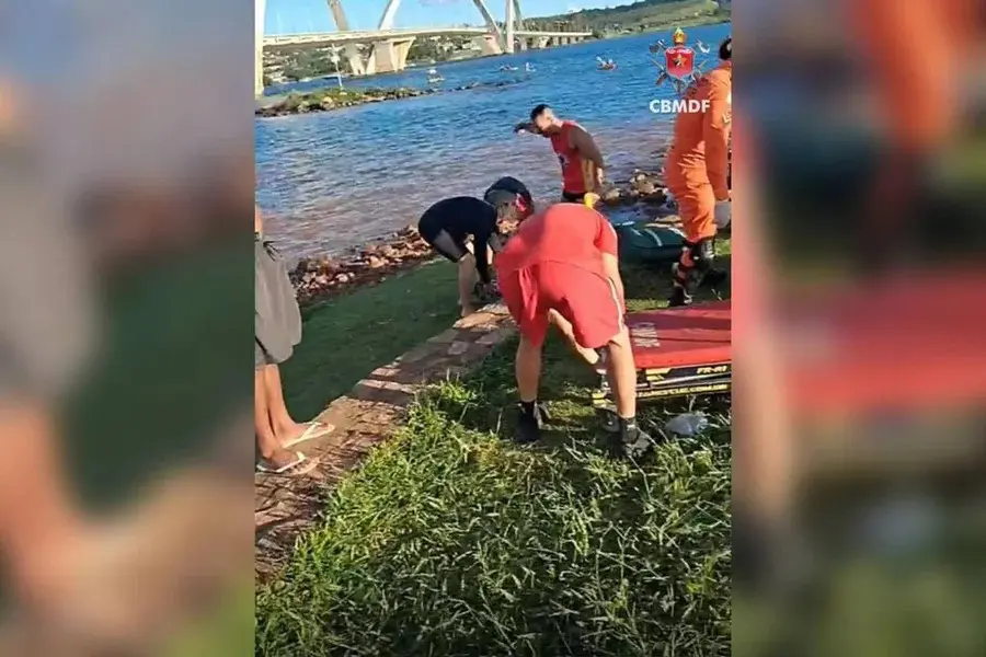 Bombeiros resgatam três vítimas de afogamento em lago