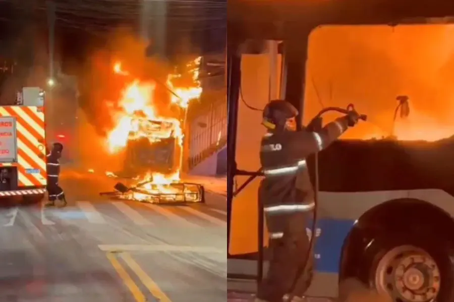 Ataque armado deixa ônibus queimados e assustam passageiros em SP (Foto: Reprodução)