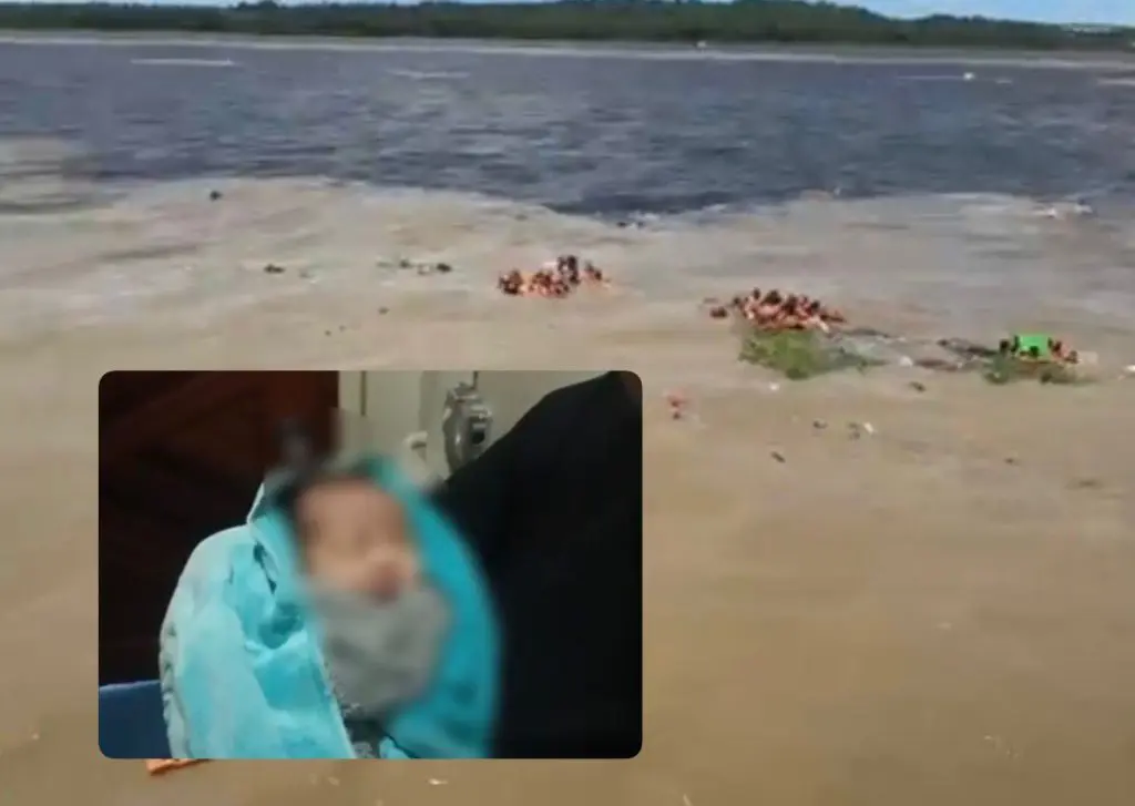 Bebê de cinco dias foi resgatado de naufrágio (Foto: Reprodução)