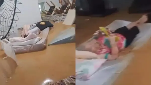 Idosos boiam em colchões após enchente invadir casa de repouso em MG; vídeo