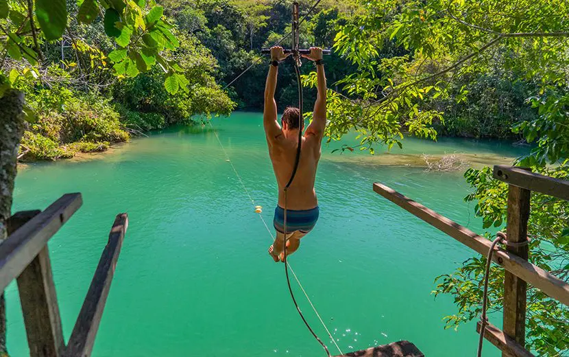 Tirolesa em Bonito - imagem ilustrativa. Foto: Bonitoway
