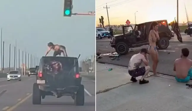 Homem grava vídeo rebolando em cima de teto de carro e o pior acontece (Foto: Reprodução/X)