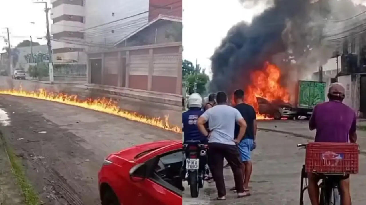 Briga de transito termina em explosão (Foto: Reprodução)