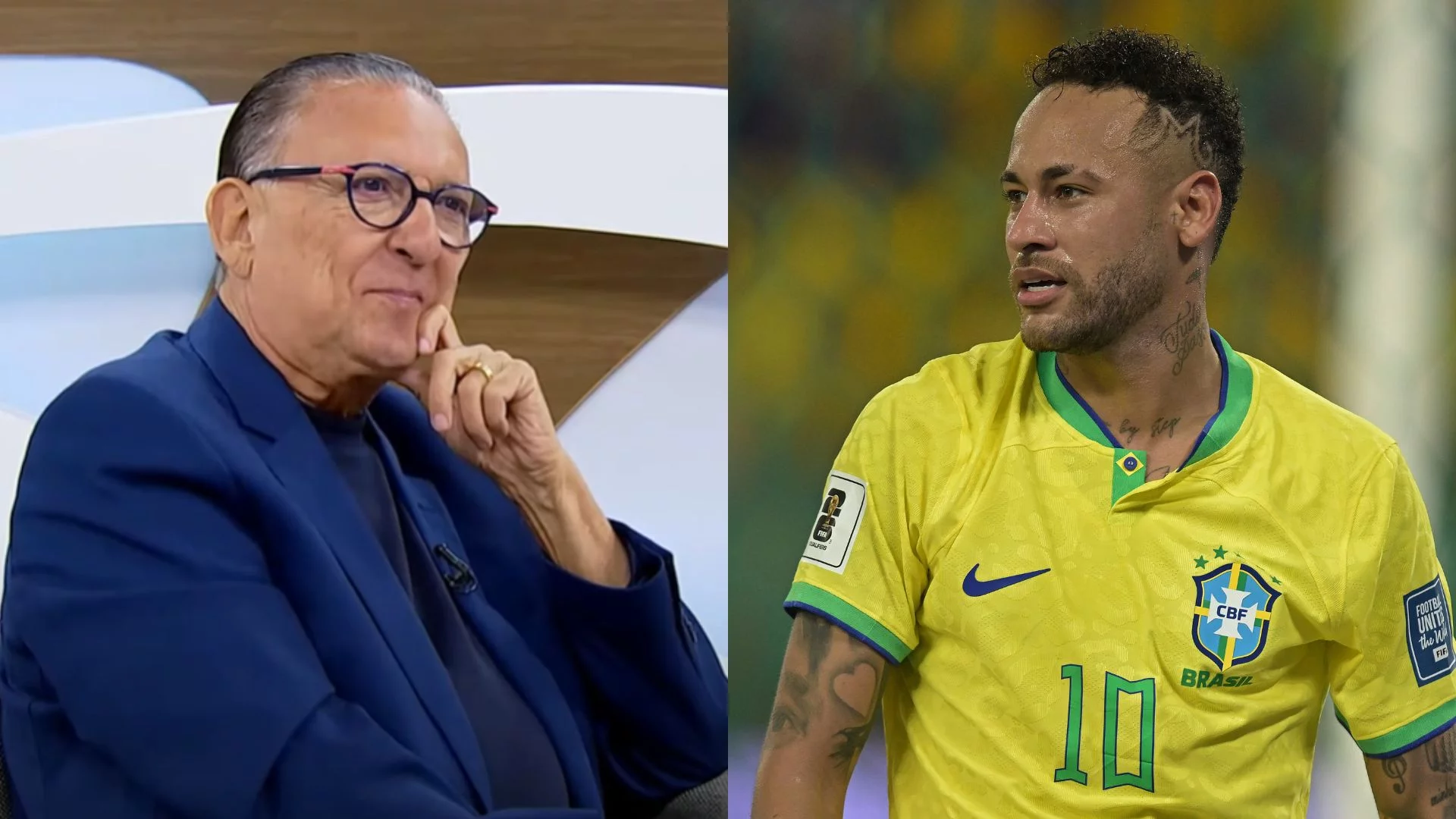 Galvão Bueno comenta lista de Ancelotti sem Neymar. Foto: Reprodução.