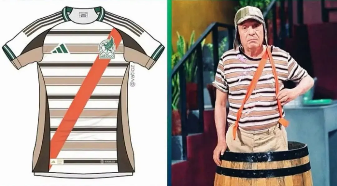 Uniforme conceito da seleção mexicana inspirado no Chaves viraliza nas redes. Foto: Reprodução.