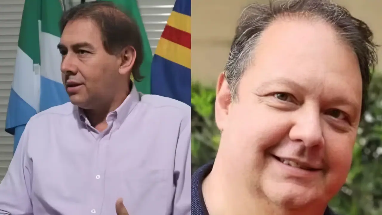 Ex-prefeito, Alcides Bernal, e a vítima, Roberto Carlos Mazzini (Reprodução | g1 / redes sociais)